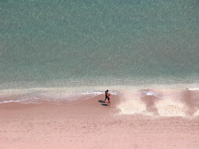 Human Pair, Calm Ocean, Clear Sky